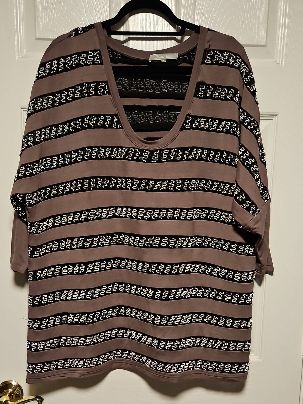 Dallin Chase Relaxed Beaded Scoop Neck Top